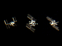 Three perspectives of ISS pass