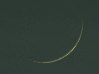 Airplane passing New Moon (Galileoscope)